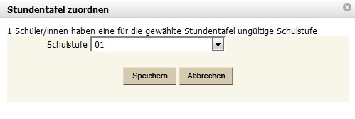 stundentafel zuordnen